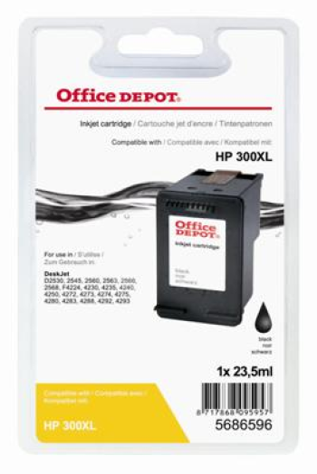 Office Depot HP CC641EE/300XL kompatibilis patron, fekete