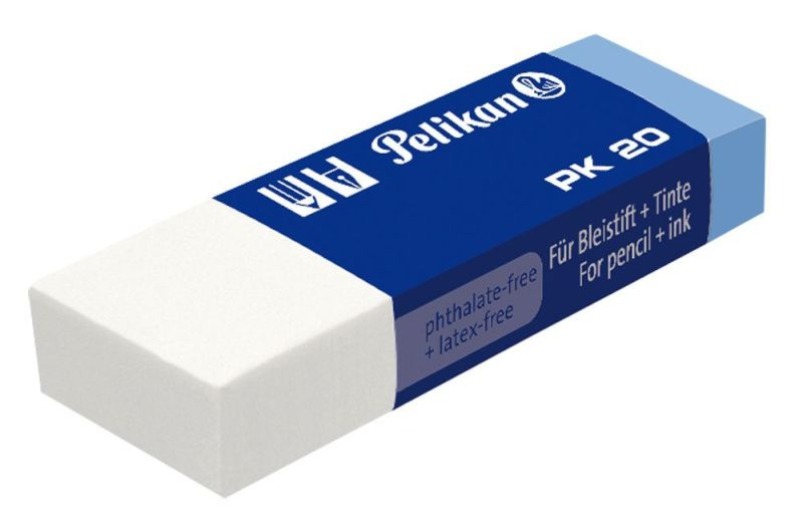 Pelikan radír PK20 kék/fehér védőpapíros