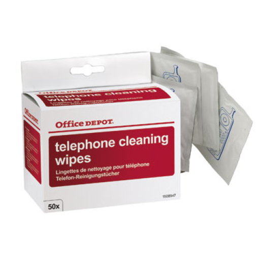 Office Depot telefon tisztító kendő antibakteriális, 50db/cs
