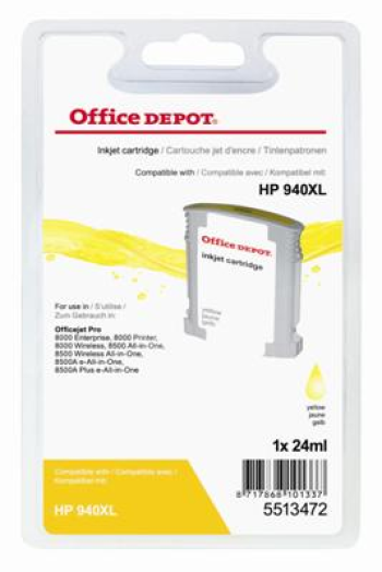 Office Depot HP C4909AE/940XL kompatibilis patron, sárga