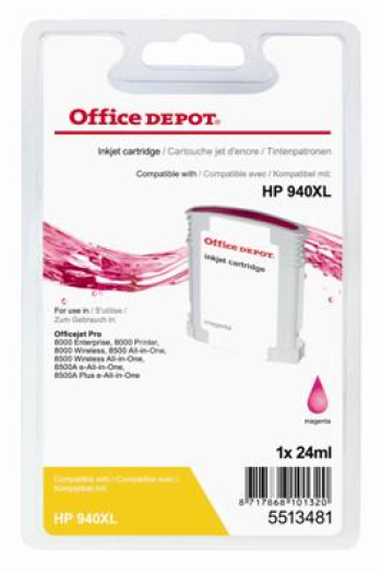 Office Depot HP C4908AE/940XL kompatibilis patron, bíbor