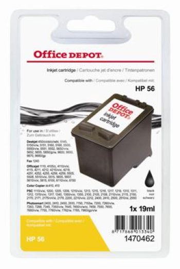 Office Depot HP C6656A/56 kompatibilis patron, fekete