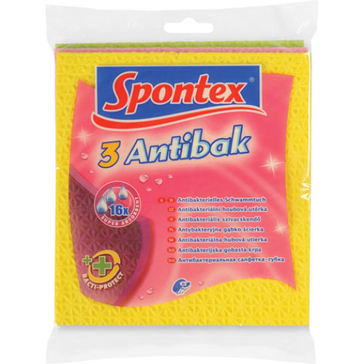 Spontex szivacsos törlőkendő antibakteriális 3db