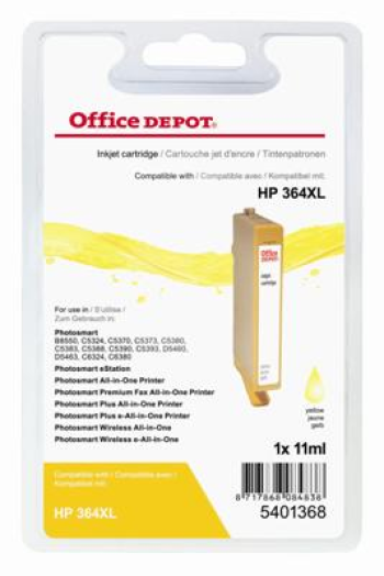 Office Depot HP CB325EE/364XL kompatibilis patron, sárga