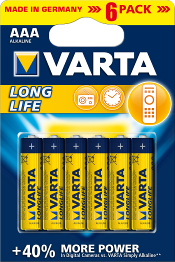 Varta Longlife Extra AAA mikro ceruza elem, 4+2db/cs