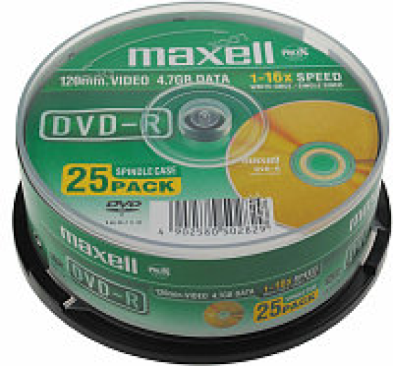 DVD+R Maxell 4,7GB 16X 25db/cs, cakebox
