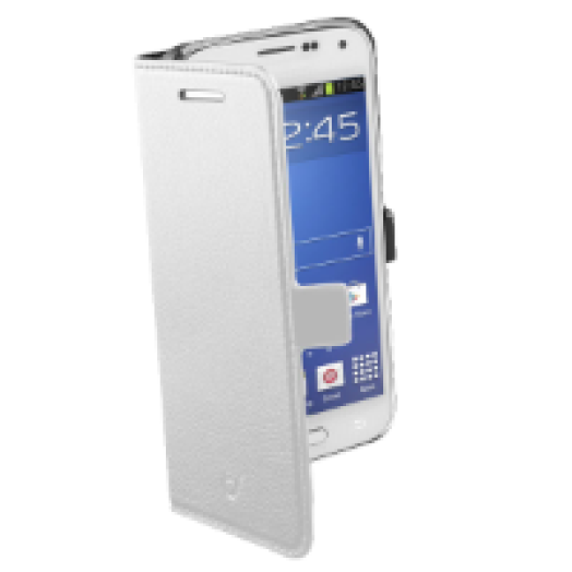 BOOK Galaxy S5 mini fehér bőr tok