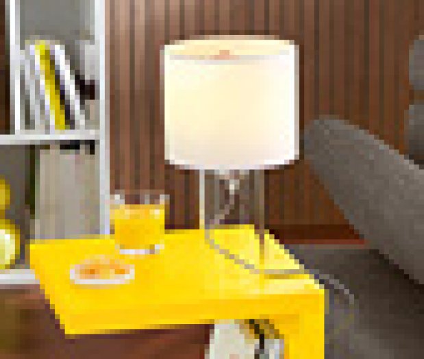 Asztali lámpa, átlátszó tartóval