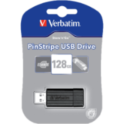 Pin Stripe 128 GB USB 2.0 pendrive fekete
