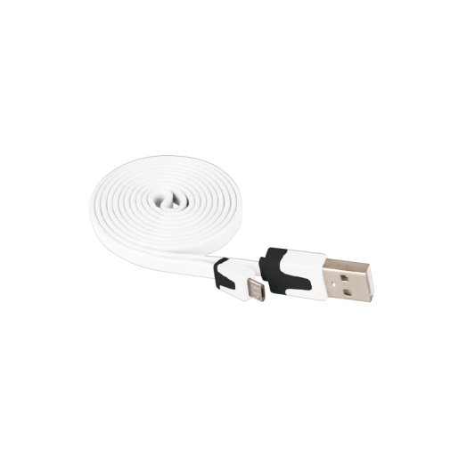 Emos okostelefon lapos kábel USB 2.0 A -USB microB,1m,fehér