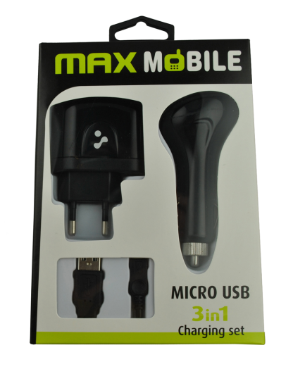 Max Mobile micro USB 3 in1 töltő szett