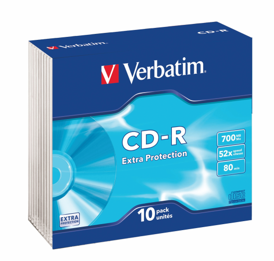 Verbatim Datalife CD-R lemez 52x, vékony tokos, 10 db/cs