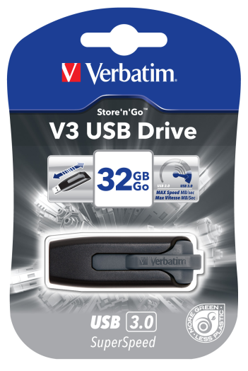 Verbatim V3 32GB USB memória USB 3.0, fekete-szürke