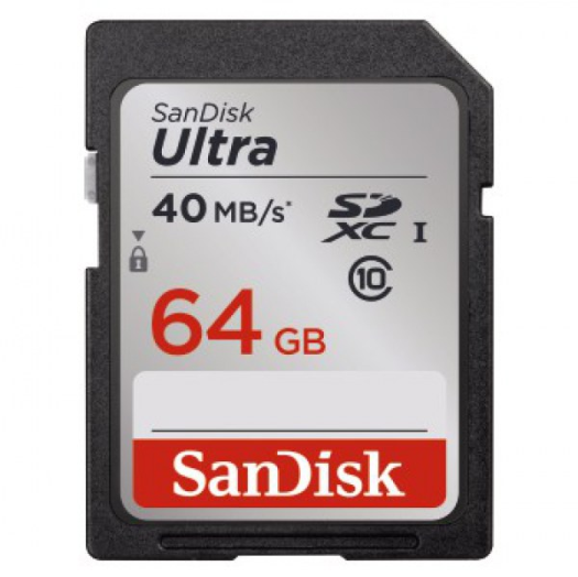 Sandisk SDHC Ultra kártya 64GB, Class10, 40MB/s