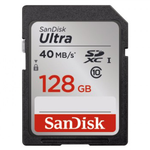 Sandisk SDHC Ultra kártya 128GB, Class10, 40MB/s