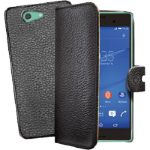 Xperia Z3 compact flip book cover fekete