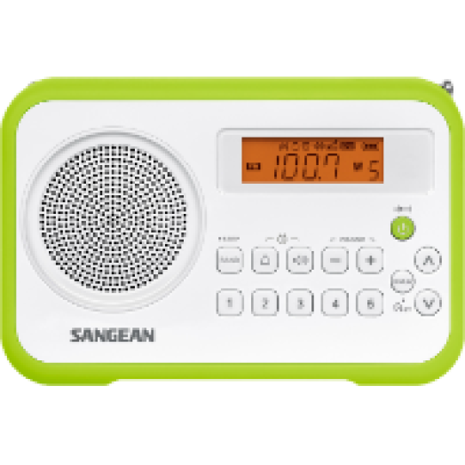 PR-D18W/G AM / FM-Sztereó szintézeres hordozható rádió (zöld)