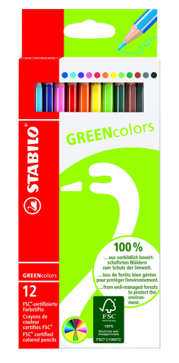STABILO GREENCcolors színes ceruza 12 színű készlet
