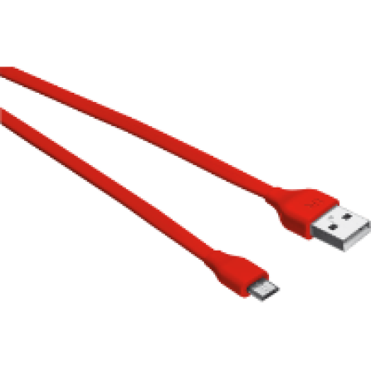 Flat piros micro-USB 1m (20137)
