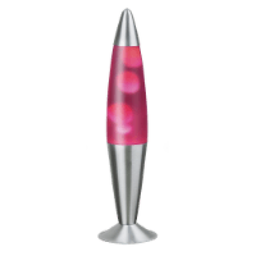 4108 Lollipop 2, lávalámpa, E14 G45 1x MAX 25W, átlátszó/ rózsaszín/ ezüst