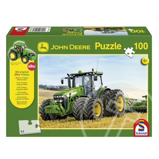 John Deere 7530 zöld traktor - 100 darabos puzzle