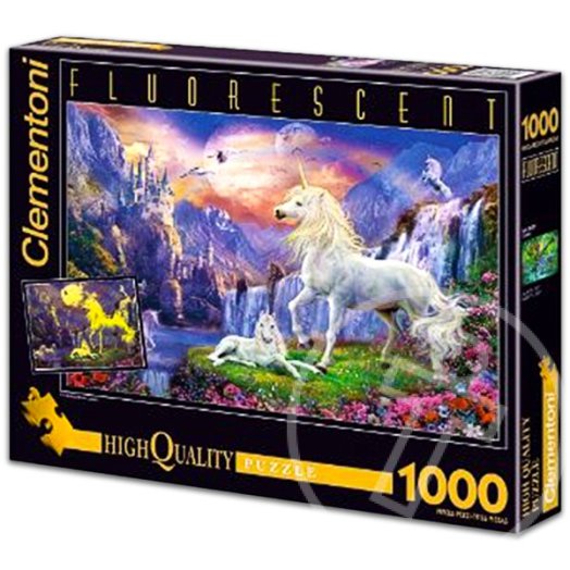 Clementoni 1000 darabos unikornis fluoreszkáló puzzle
