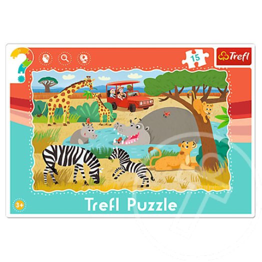 Szafari 15 db-os keretes puzzle - Trefl