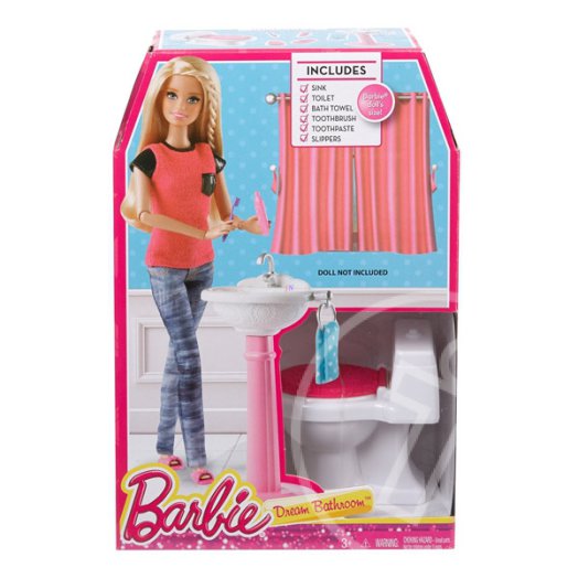 Barbie: sztori kiegészítő bútorok - mosdó WC-vel
