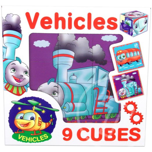 Járművek 9 db-os kocka puzzle
