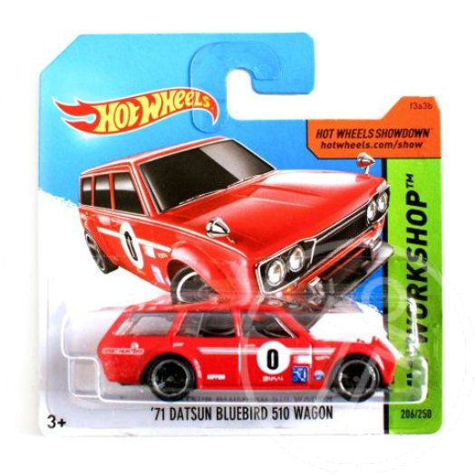 Hot Wheels: ''71 Datsun Bluebird 510 Wagon kisautó 1/64 piros - Mattel