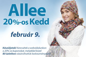 20%-os Kedd az Allee-ban február 9-én