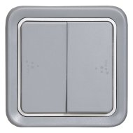 PLEXO IP55 KETTŐS VÁLTÓKAPCSOLÓ 10A KOMPLETT, SZÜRKE