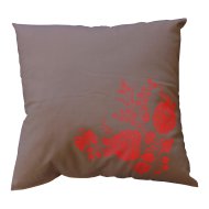 KALOCSAI MINTÁS PAMUTPÁRNA 40*40CM MOKKA-PIROS *MIN.REND:20DB/4 TÍPUS*