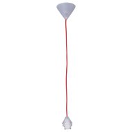 SZÍNES DIVAT FÜGGESZTÉK,1*60W E27 TEXTILBEVONATTAL,H:120CM, PIROS