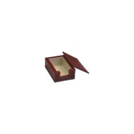 NÉVJEGYKÁRTYA TARTÓ 5X8X12CM MŰBŐR FEDELES, BORDÓ/BÉZS (DESM2032-ABVB)