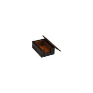 NÉVJEGYKÁRTYA TARTÓ 5X8X12CM MŰBŐR FEDELES, FEKETE/NARANCS DESM2032DFN