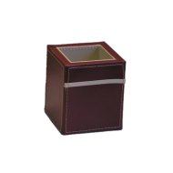 TOLLTARTÓ 10X9X9CM SZÖGLETES MŰBŐR VASTAGFALÚ, BORDÓ/BÉZS DESM2033ABVB