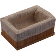 BAMBUSZ KOSÁR 3DB-OS: 22X15X9,5CM VILÁGOSBARNA TEXTILBETÉTTEL