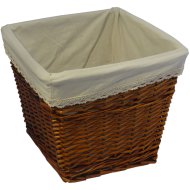 VESSZŐKOSÁR FONOTT 2DB-OS S.BARNA TEXTILBETÉTTEL 36X36X31CM