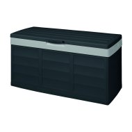 KERTI TÁROLÓ PACK&GO MŰANYAG FEKETE GÖRGŐKKEL 305L 119X53X59CM