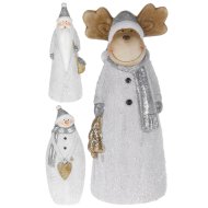DEKOR KERÁMIA FIGURÁS 22CM 3 FÉLE EZÜST DÍSZÍTÉSSEL KARÁCSONY2015