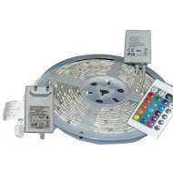 RGB LED SZALAG SZETT 5M TÁVIRÁNYÍTÓVAL, FÉNYERŐSZABÁLYOZÁS