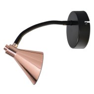 KUPFER 1 LED FALILÁMPA 3W 300LM 3000K FÉM, RÉZ SZÍNŰ FLEXIBILIS FEJ