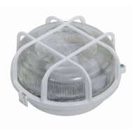 RÁCSOS MŰA.KEREK LÁMPATEST E27 100W FEHÉR, IP44 (RÉGI:251983)