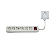 POWERSPLIT 6-OS ELOSZTÓ KAPCSOLÓVAL 2M FEHÉR,H05VVF3X1,5MM2 (284008)