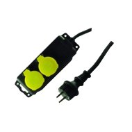 KÜLTÉRI ELOSZTÓ 2-ES 1,4M IP44 H07RNF 3G1,5MM2 SÁRGA/FEKET(259217)