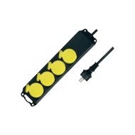 KÜLTÉRI ELOSZTÓ 4-ES 1,4M IP44 H07RNF 3G1,5MM2 SÁRGA/FEKETE 216972