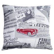 DÍSZPÁRNA 45X45CM SILVERSTONE AUTÓS 45%PES 55%PAMUT SZÜRKE, PIROS