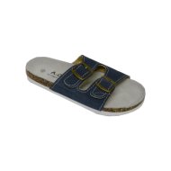 FÉRFI BŐR BIOPAPUCS 41-46 (S.KÉK) BŐRFELSŐ TEXTIL/BŐR BÉLÉS MŰTALP