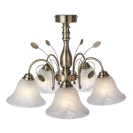 LU BRONZE MENNYEZETI LÁMPA 5*E27 60W BRONZ/ÜVEG 60*36,5CM